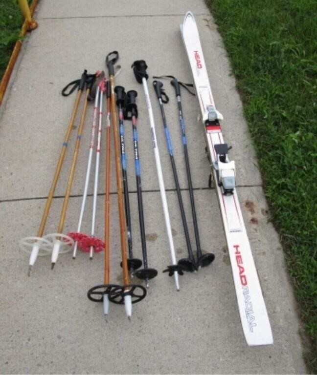 Ski Poles and one set Skiis Upcycle