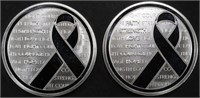 (2) 1 OZ .999 SILVER AWARENESS RIBBON ROUNDS