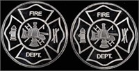 (2) 1 OZ .999 SILVER FIRE DEPARTMENT ROUNDS