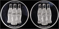 (2) 1 OZ .999 SILVER COCA-COLA ROUNDS