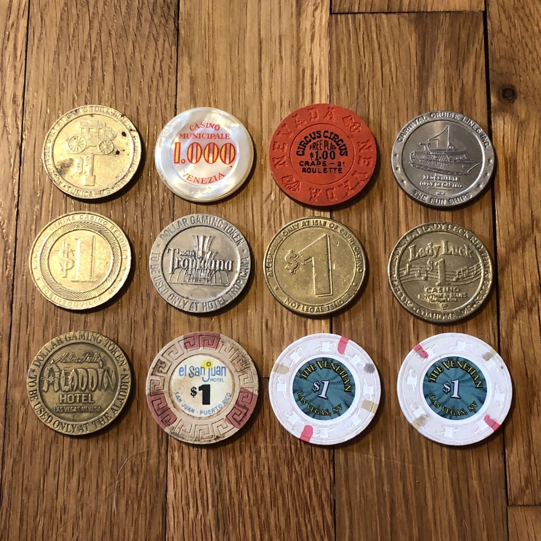 Lot of Mixed Casino Chip Game Tokens