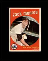 1959 Topps #108 Zach Monroe VG to VG-EX+