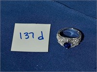 .925 SILVER & BLUE SAPPHIRE RING