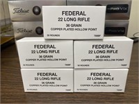New 250rds Federal .22 Long Rifle 36gr Copper