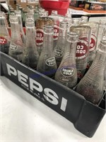 Pepsi plastic pop case w/ Double Cola bottles