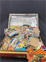 Large German Tin Full of Collectible Cards,