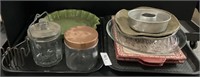 Stoneware Pie Plate, Bowls, Platters, Canning Jar.