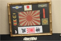 WW2 Japanese Military Lot Framed Behind Glass