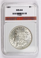 1891 MORGAN SILVER DOLLAR