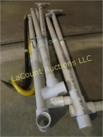 2 crow bars & misc PVC pipe tubes