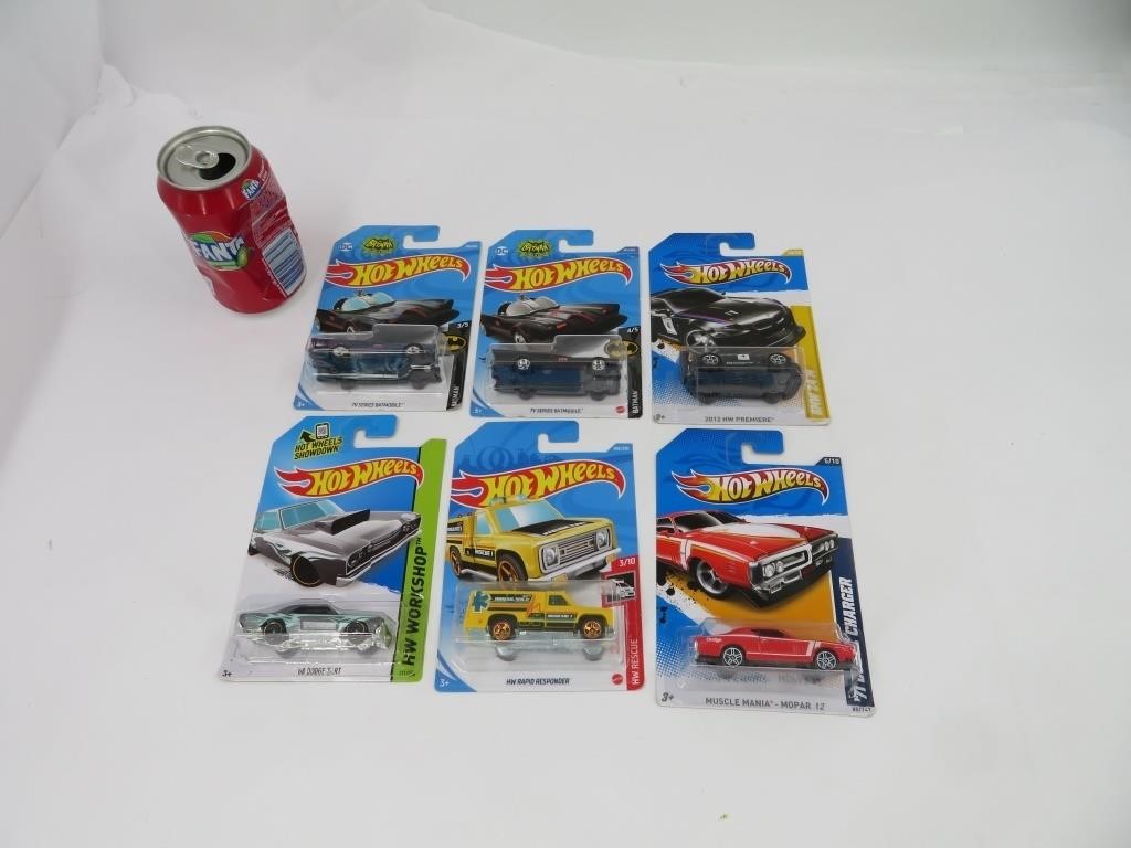 6 voitures hot wheels die cast