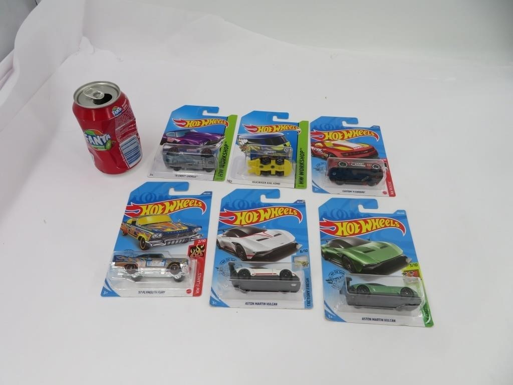 6 voitures hot wheels die cast