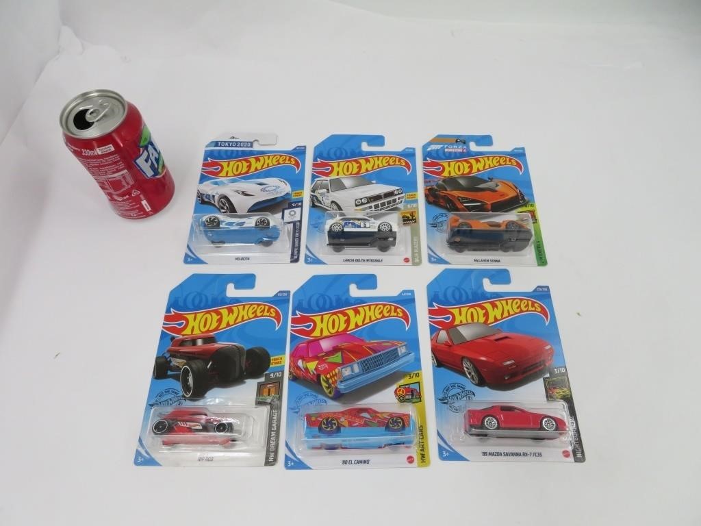 6 voitures hot wheels die cast