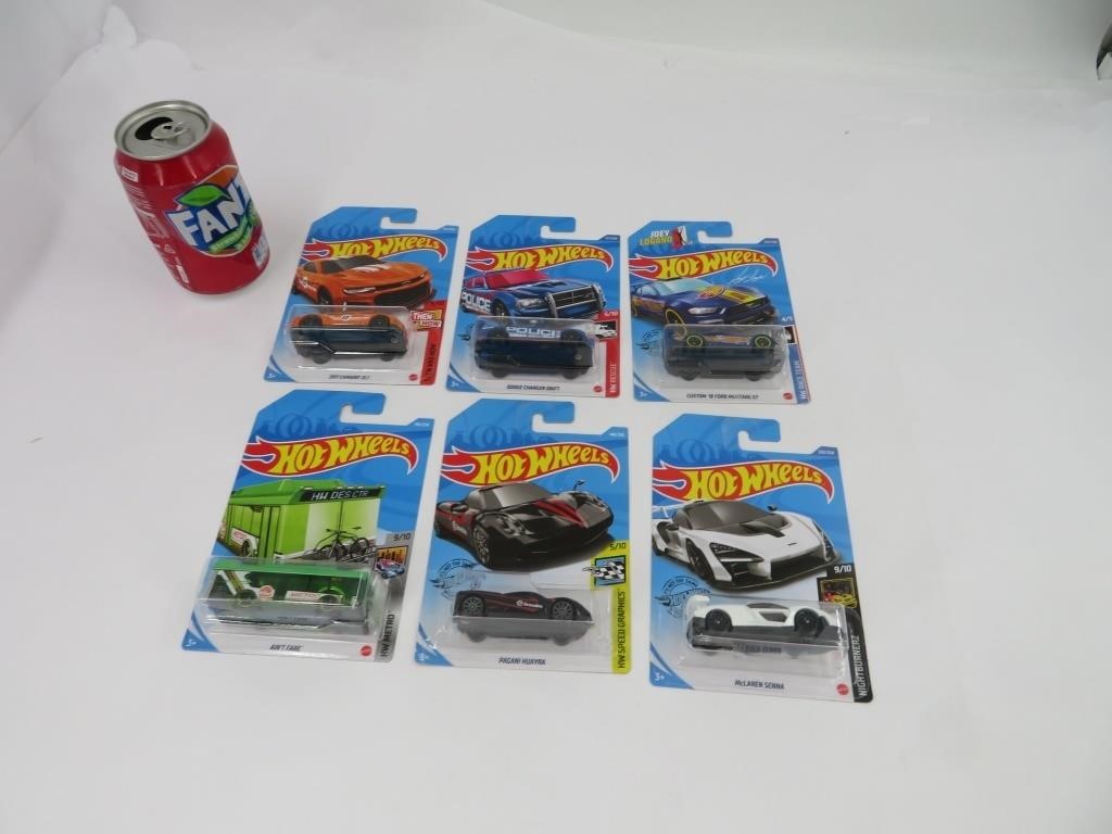 6 voitures hot wheels die cast