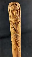 Vintage Hand Carved Wooden Walking Stick