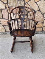 Antique Depression Era Double Heart Rocking Chair
