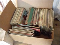 Large box of record albums