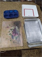Cutting Board, Cake Pan, Ceramic Dish