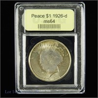 1926-D Silver Peace Dollar (USCG MS64)