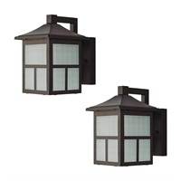 Black Outdoor Integrated LED Wall Lantern Sconce (