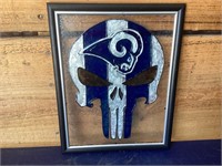 Hand painted on glass LA Rams