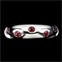 Natural Rhodolite Garnet Eternity Ring