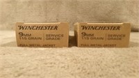2 boxes-9mm FMJ Service Grade