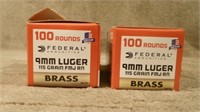2 boxes-9mm Luger Pistol Cartridges