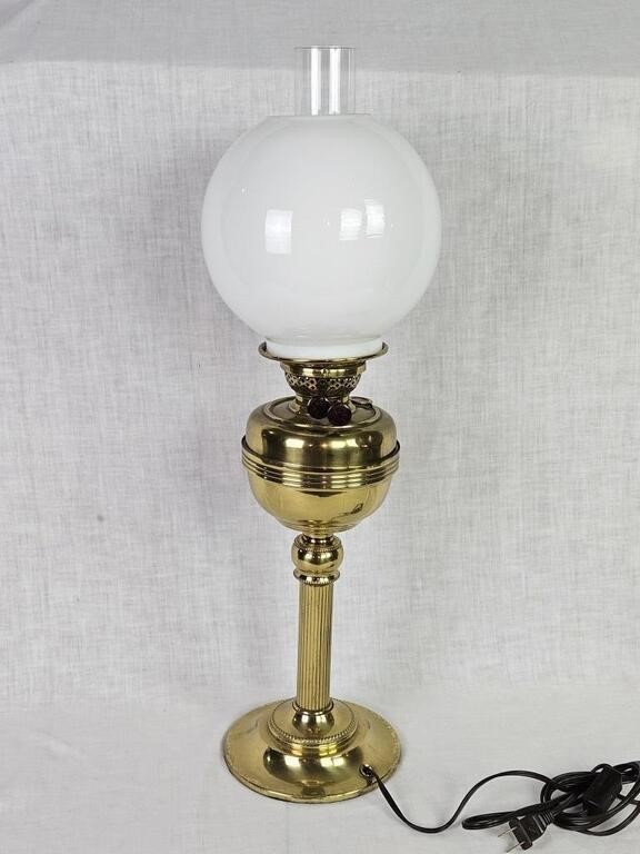 The Wizard (England) Electrified Oil Lamp w/ Globe