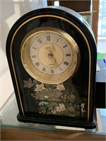 ASIAN LACQUER FEEL CLOCK W DRAWER