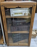 Modern 4-Tier Audio Cabinet w/ Double Glass