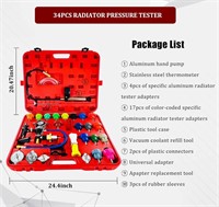 $83-34PCS Radiator Pump Pressure Tester/Coolant