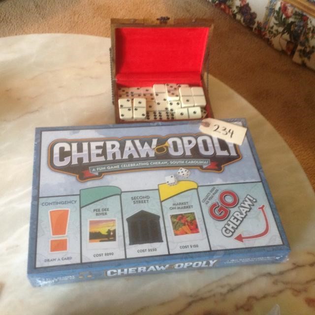 Cheraw Monopoly and set of Dominos