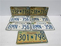 Misc. VA License Plates Tray Lot