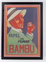 Vintage Papel De Fumar Bambu Poster