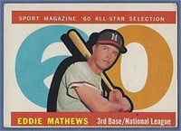 1960 Topps High 558 Eddie Mathews Milwaukee Braves