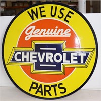 ANTIQUE PORCELAIN 30" CHEVROLET PARTS SIGN