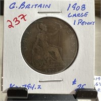 1908 LARGE CENT 1 PENNY GREAT BRITAIN
