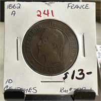1862-A FRANCE 10 CENTIMES