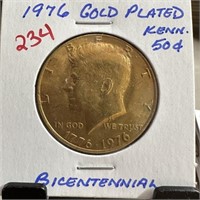 1976 GOLD PLATED JFK HALF DOLLAR BICENTENNIAL