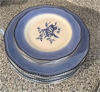 Wood & Sons Colonial Rose Blue Plates