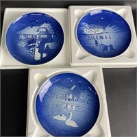 Trio of Copenhagen Porcelain Plates