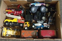BOX OF TOY TRUCKS & CARS