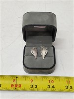 Pair of sterling silver pierced earrings