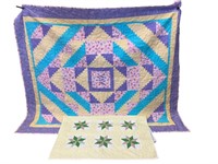 2 Bright Colored Quilts