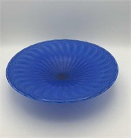 13" cobalt art glass console bowl