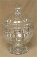 Large Cut Crystal Lidded Centerpiece Compote.