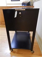 Rolling black file cabinet