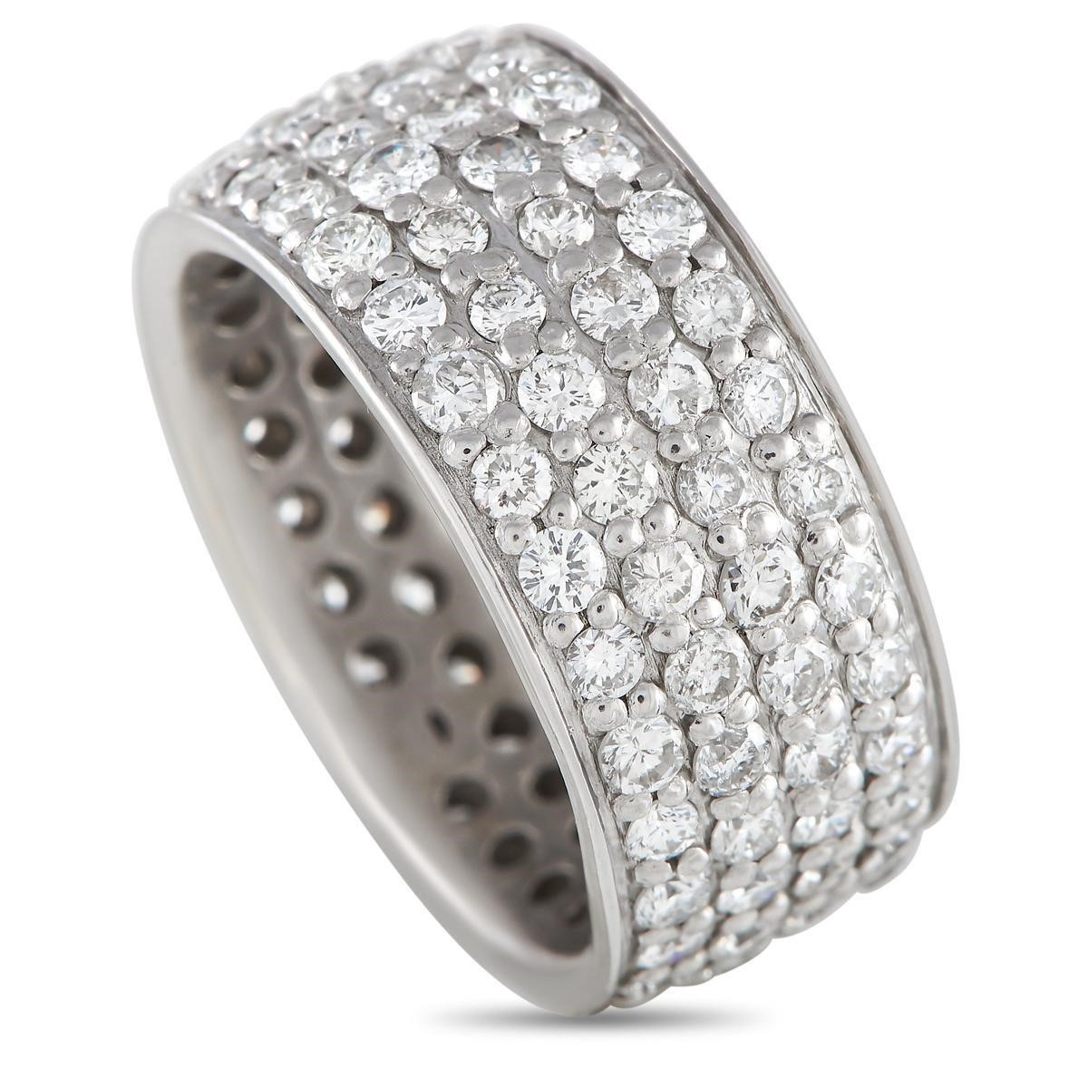 Platinum 3.0ct Diamond Wide Band Ring