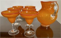 Orange Plastic Margarita Set